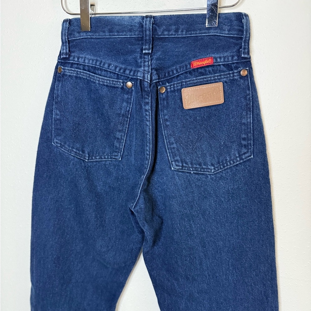 Wrangler Dark Wash High Rise Straight Leg Western Jeans